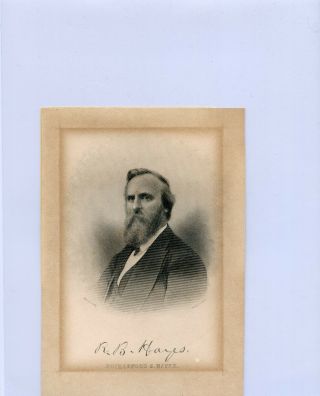 1877 President Rutherford B.  Hayes Antique Engraved Portrait