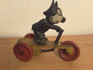 Rare Wind Up  Felix The Cat On Scooter  Made In Germany Copyright 1922 1924