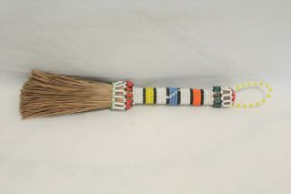 Vintage Native American Beaded Hand Broom