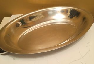 Vintage Silver Plated Bowl With 2 Fancy Handles 11 " L X 7 " W Polished