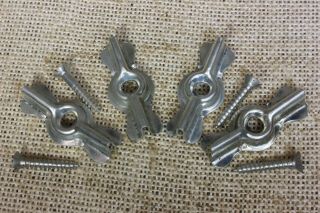 4 Old Bow Tie 1 3/4” Turn Latches Buttons Cupboard Cabinet Steel Vintage Stock