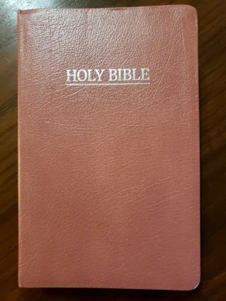 Pink Bonded Leather Holy Bible Kjv Red Letter Reference Edition Riverside - Rare