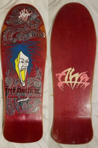 Vintage Alva Fred Smith Loud One Iii Skateboard Deck Tri - Tail Rare