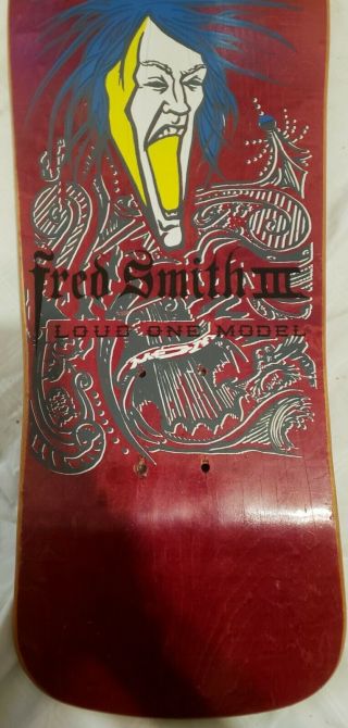 Vintage Alva Fred Smith Loud One III Skateboard Deck tri - tail rare 6