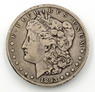 1893 - Cc Morgan Silver Dollar Rare Date Vf We Have The Tough Dates