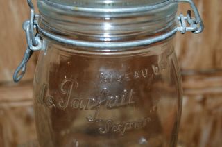 Vintage Antique French Ball Jar Le Parfait Made In France Glass Large Jar