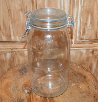 Vintage Antique French Ball Jar Le Parfait Made In France Glass Large Jar 2