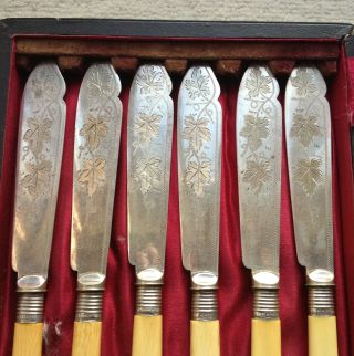 Vintage Engraved Epns Silver Plated Fish Knife And Fork Set