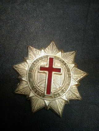 Antique Vintage Masonic Knights Templar In Hoc Signo Vinces Pin