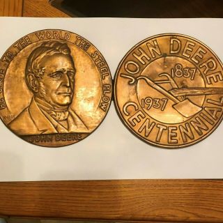 Rare 1837 - 1937 John Deere Hanging Wall Plague Sign Centennial Dealer Award