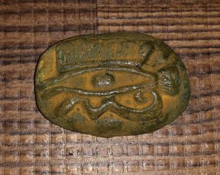 Antique Egyptian Faience Pottery Eye Of Horus Amulet Talisman
