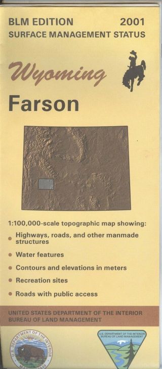 Usgs Blm Edition Topographic Map Wyoming Farson 2001 Surface Only
