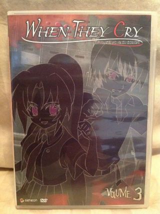 When They Cry: Higurashi No Naku Koroni - Vol.  3 (dvd,  2007) Rare Oop Anime T28