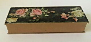 Antique Victorian Cardboard Apollo Chocolates Candy Box Roses Boston Ma
