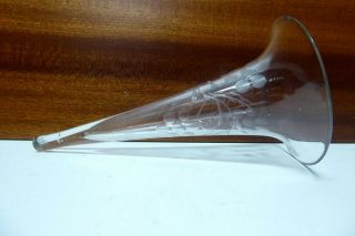 Vintage Cut Etched Crystal Glass Epergne Trumpet Flute For Vase / Stand