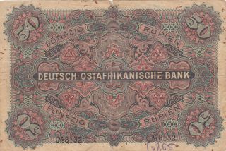 50 RUPIEN FINE BANKNOTE FROM GERMAN EAST AFRICA 1905 PICK - 3b VERY RARE 2