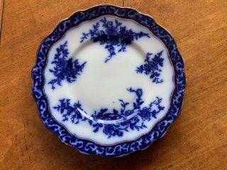 Antique Stanley Pottery Touraine Flow Blue Plate England 8 Inch