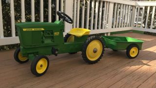 Vintage John Deere 4020 Pedal Tractor W/ Wagon By Ertl - Rare & Packaged