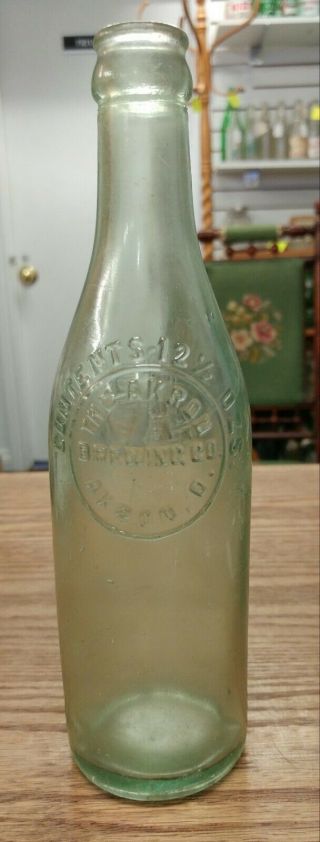 Antique The Akron Brewing Co.  Clear Beer Bottle