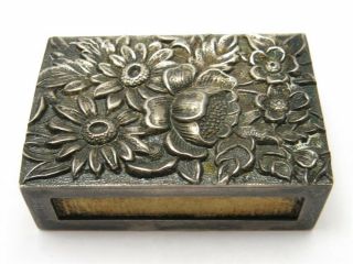 Vintage Repousse By Kirk Sterling Silver Match Box Cover