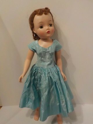 Vintage Madame Alexander Cissy Doll Tagged Blue Taffeta Dress