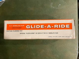 Vintage NY WORLDS FAIR 1964 GLIDE - A - RIDE Toy In ORIG BOX Rare Greyhound Ex Cond 3