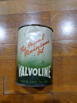 Vintage Valvoline Rare Pure Pennsylvania Motor Oil Can Full