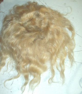 Light Blond Antique Mohair Wig For 24 " Doll With Pate