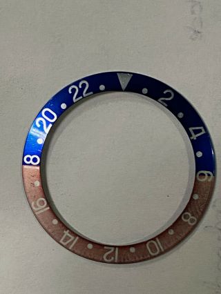 RARE FADED ROLEX BEZEL INSERT RED AND BLUE FOR MODEL 1675 / 16750 (BLUE BACK) 2