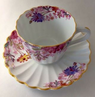 Spode " Chelsea Garden " Demitasse Tea Cup And Saucer By Copelands China,  England