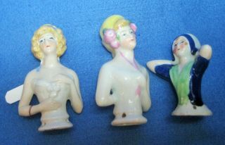 3 Vintage Pincushion Half Dolls 1 Germany