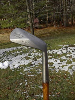 Macgregor - Antique Vintage Wood Hickory Shafted Golf Mid - Iron " Aberdeen "