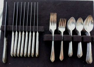 48 Knives Forks & Spoons In Starlight / Claridge / Hostess Pattern Wm Rogers Is