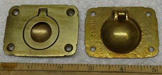 Vintage - Brass Ring Loop Type Drawer Pulls - - Keeler Brass