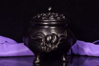 Chinese Natural Ebony Wood Hand - Carved Exquisite Hollowing Brush Pot 70521