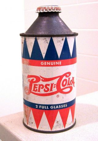Rare Vintage C.  1940s Pepsi - Cola " Double Dot " Cone Top Soda Can