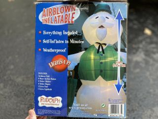 RARE Gemmy 2003 8ft Christmas Airblown Inflatable Sam The Snowman From Rudolph 5