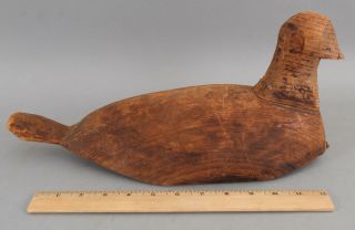 Antique Hunting Folk Art Carved Wood Duck Decoy,