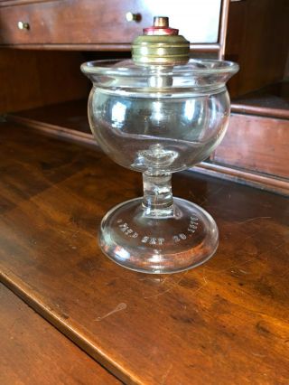 Antique Vintage Heavy Hand Blown Kitchen Globe Oil Lamp