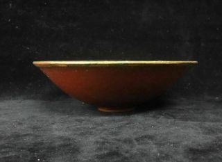 Rare Chinese Old Hand Carving Flowers Brown Glaze Porcelain Bowl