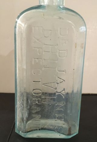 Antique Dr D Jayne’s Expectorant Bottle Philadelphia ADA Pre - 1900 2