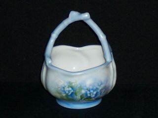 Handpainted Vintage China " Forget Me Nots Basket " Blue.  Very Pretty