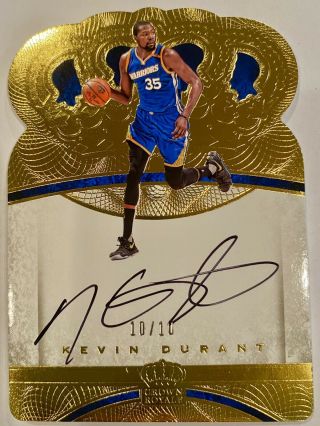 2016 - 17 Kevin Durant Auto Panini Crown Royale Gold Die - Cut 10/10 Rare Invest