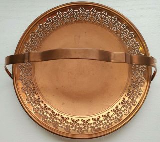 Antique Arts & Crafts Era Copper Manning & Bowman Copper Tray W/handle