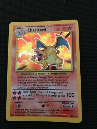 Charizard 4/102 Holo Rare Wotc Base Set Pokemon Tcg Card Vintage Near Psa