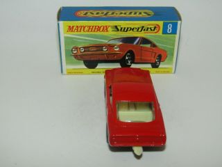 Matchbox Superfast No 8 Ford Mustang RED,  Cream Interior VNMIB RARE 4