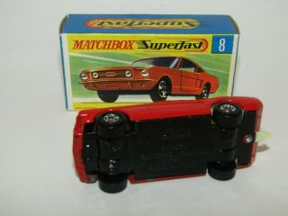 Matchbox Superfast No 8 Ford Mustang RED,  Cream Interior VNMIB RARE 5