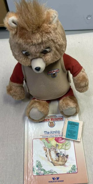Vintage - Teddy Ruxpin With “the Airship” Cassette & Book.  (1985)
