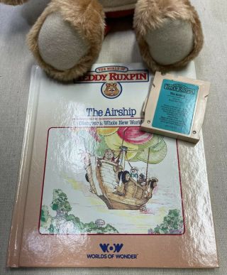 Vintage - Teddy Ruxpin with “The Airship” Cassette & Book.  (1985) 2