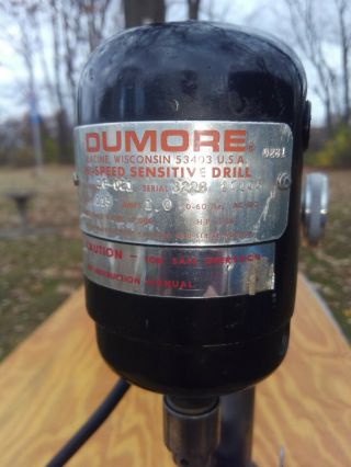DUMORE HI - SPEED SENSITIVE DRILL 16 - 021 with RARE Adjustable Table Tool 4